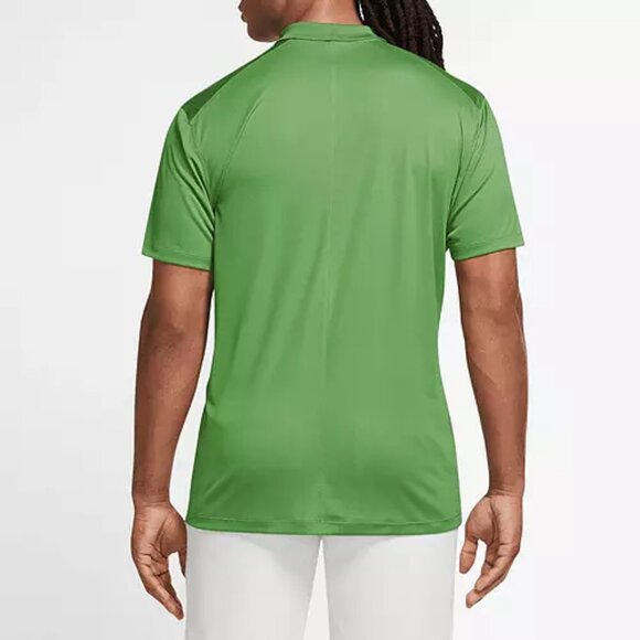 NWT Nike Mens Large Dri-FIT Ribbed Collar Standart Fit Solid Green Golf Polo - Picture 2 of 9